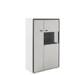 Highboard in Weiß und Schwarzgrau - Loazin