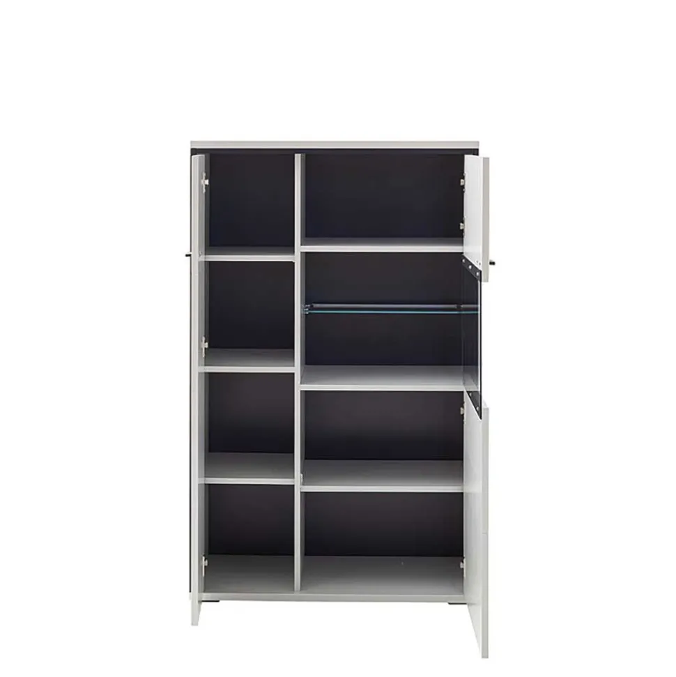 Highboard in Weiß und Schwarzgrau - Loazin