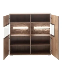 Highboard mit Glaseinsätzen 119x121x37 cm - Comrinaca