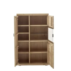 Highboard Vitrine aus hellem Asteiche Massivholz - Losiamos
