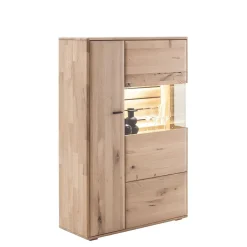 Highboard Vitrine in Asteiche Hell - Azzurian