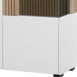 Highboard Vitrine in Mattweiß - Nenaloro