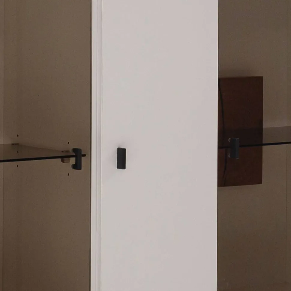 Highboard Vitrine in Soft White und Wildeiche - Yordyn