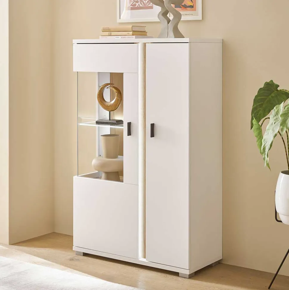 Highboard Vitrine mit LED Beleuchtung - Racelyn