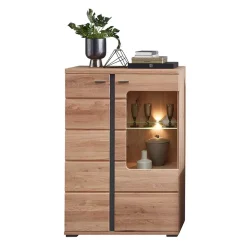 Highboard Vitrine mit LED Beleuchtung - Latenda