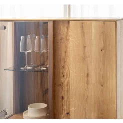 Highboard Vitrine mit LED Beleuchtung - Cocondar