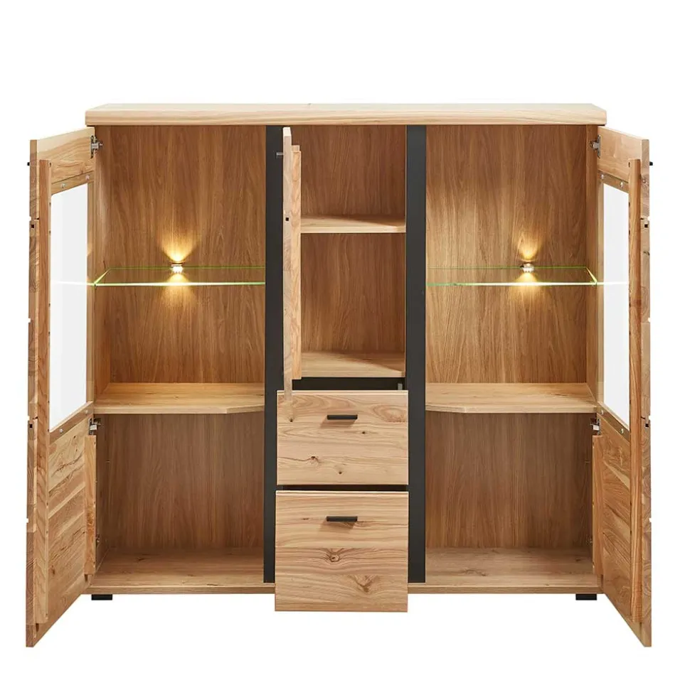 Highboard Vitrine mit LED Beleuchtung - Mattadore