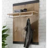 Hängegarderobe in Kastanie Holzoptik & Schwarz - Ebrican