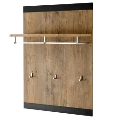Hängegarderobe in Kastanie Holzoptik & Schwarz - Ebrican
