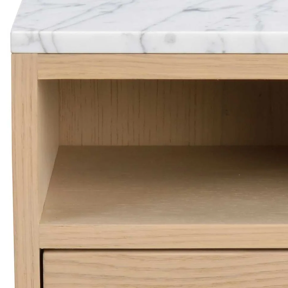 Hänge-Nachtkommode in Eiche White Wash - Loppa