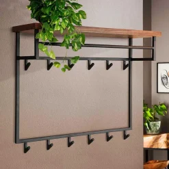 Hängende Garderobe mit Ablage aus Nussbaum - Pilamonia