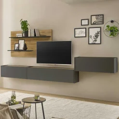 Hängende TV Anbauwand Möbelset - Ahilav (vierteilig)