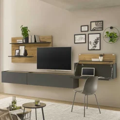 Hängende TV Anbauwand Möbelset - Ahilav (vierteilig)
