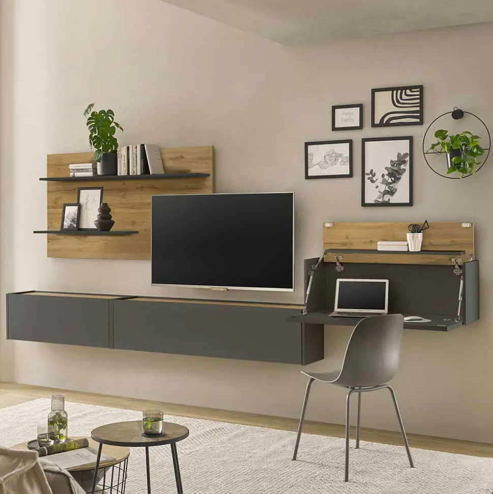 Hängende TV Anbauwand Möbelset - Ahilav (vierteilig)