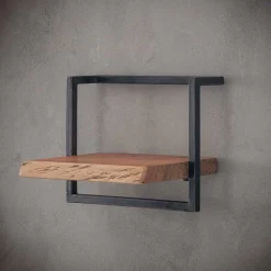 Hängendes Design Regal aus Holz & Stahl - Wenilema