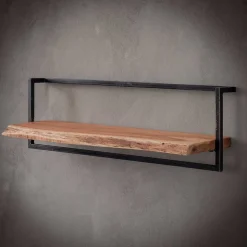 Hängendes Design Regal aus Holz & Stahl - Wenilema