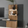 Hängepaneel mit zwei Glasböden & LED Licht - Cruzca