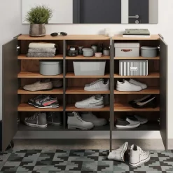 Hänge-Schuhschrank & Rundspiegel Set - Calisian (zweiteilig)