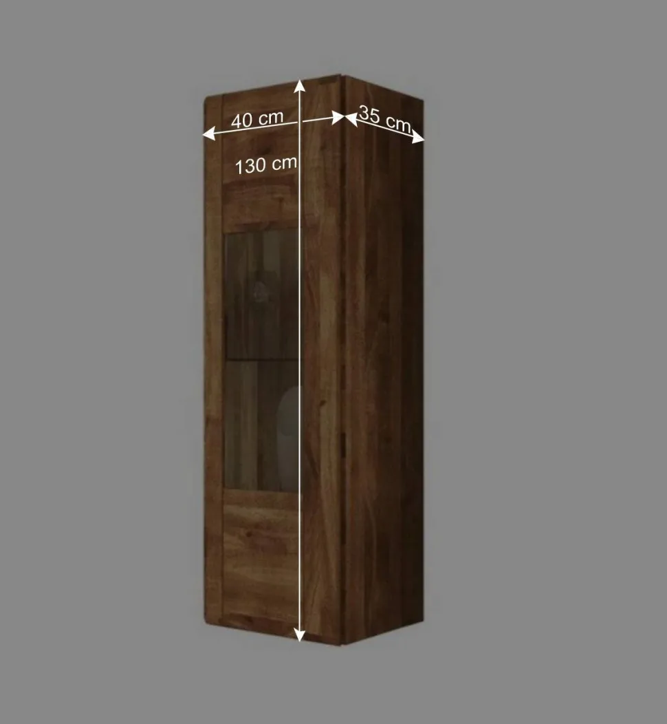 Hängevitrine Vaskov aus Wildeiche Massivholz