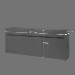 Hochglanz Lowboard fürs TV in Weiß Mextra mit 3 Schubladen