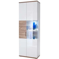 Hochglanz Vitrine in Weiß - Icadro