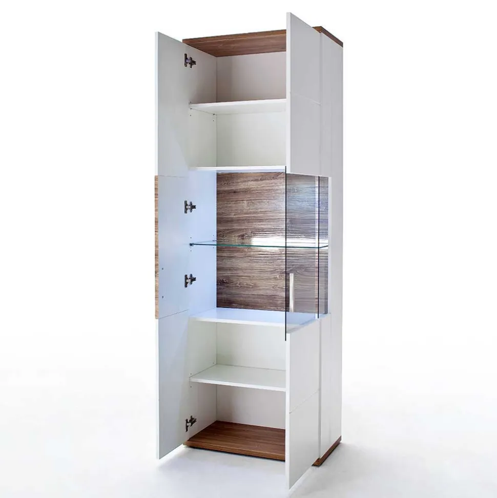 Hochglanz Vitrine in Weiß - Icadro