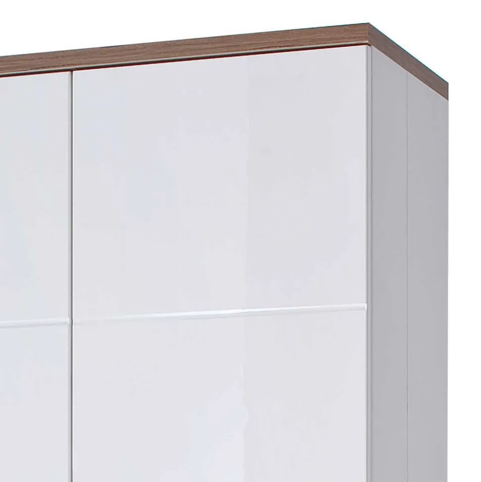 Hochglanz Vitrine in Weiß - Icadro
