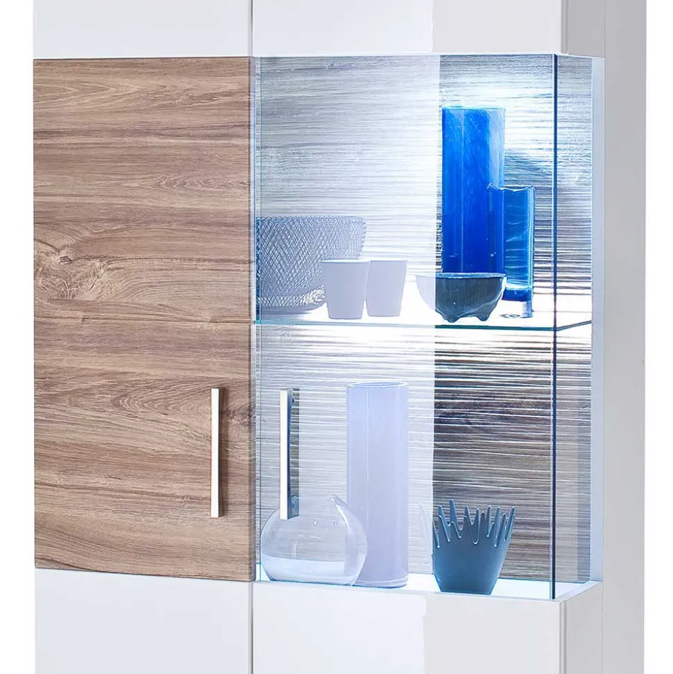 Hochglanz Vitrine in Weiß - Icadro