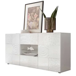 Hochglänzend lackiertes Sideboard in Weiß - Vascaub