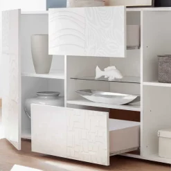 Hochglänzend lackiertes Sideboard in Weiß - Vascaub