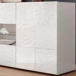 Hochglänzend lackiertes Sideboard in Weiß - Vascaub