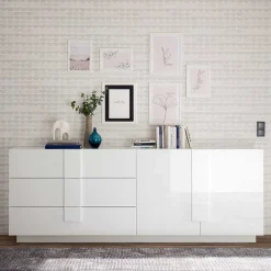 Hochglänzendes Sideboard in Weiß - Kerym