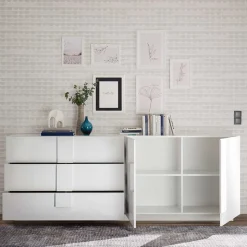 Hochglänzendes Sideboard in Weiß - Kerym