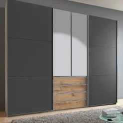 Hochwertiger Kleiderschrank mit Dreh- und Schiebetüren - Bafata