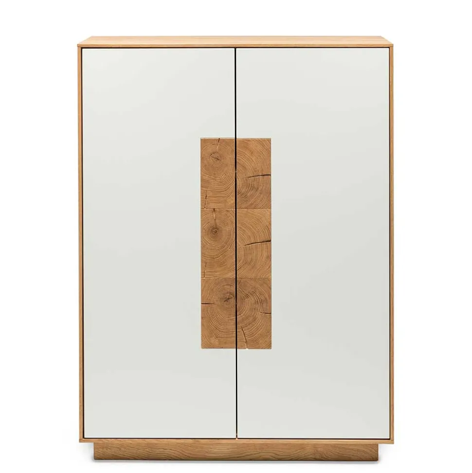 Hochwertiges Highboard in Weiß & Eiche - Smonia