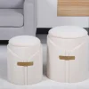 Hocker Duo in Cremeweiß Samtvelours - Norma (zweiteilig)