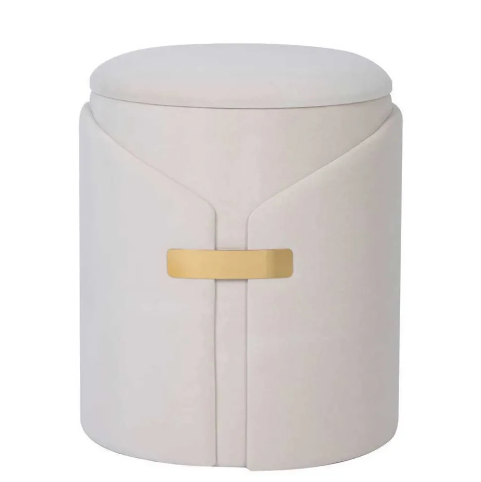 Hocker Duo in Cremeweiß Samtvelours - Norma (zweiteilig)