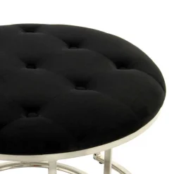 Hocker Duo in Schwarz mit Silber - Utony (zweiteilig)
