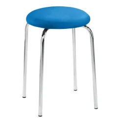 Hocker in Blau & Chrom - Ancloa