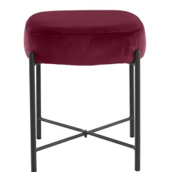 Hocker in Bordeaux Rot Samt - Car