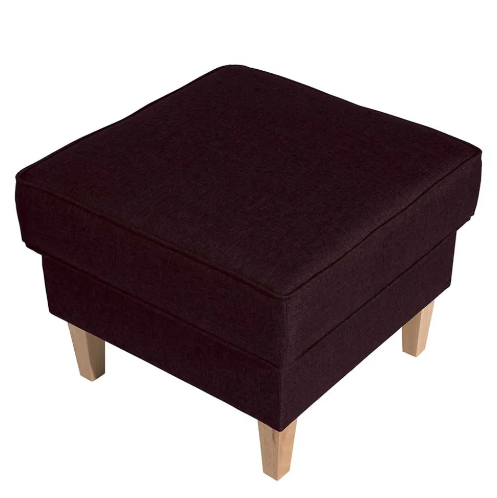 Hocker in Bordeaux Rot und Buche - Sanjuas