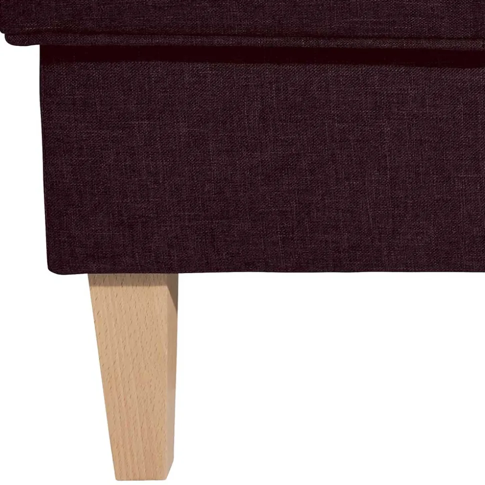 Hocker in Bordeaux Rot und Buche - Sanjuas