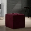 Hocker in Bordeauxrot Samtbezug matt - Alessia