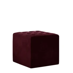 Hocker in Bordeauxrot Samtbezug matt - Alessia