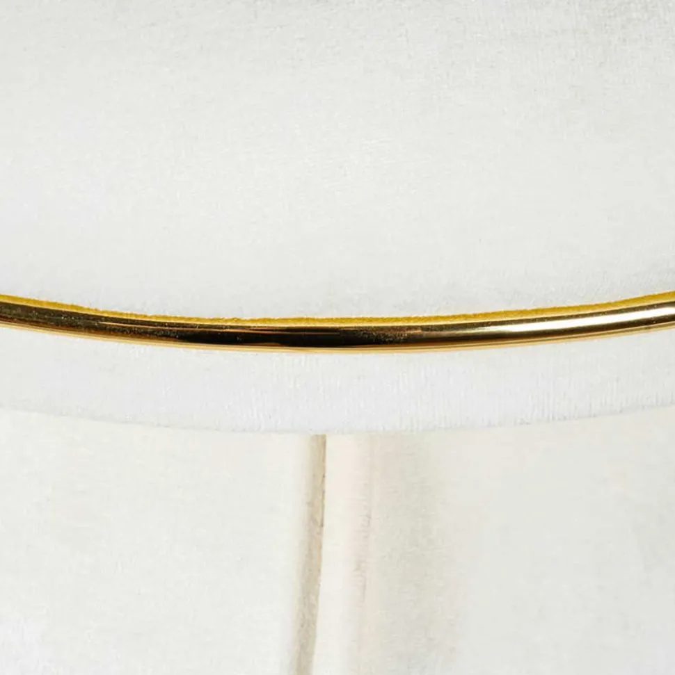 Hocker in Cremeweiß mit Gold - Mangali
