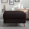 Hocker in Dunkelbraun und Holz Natur - Smento