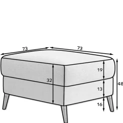 Hocker in Dunkelbraun und Holz Natur - Smento