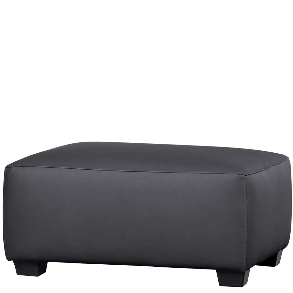 Hocker in Dunkelgrau Kunstleder - Loudes