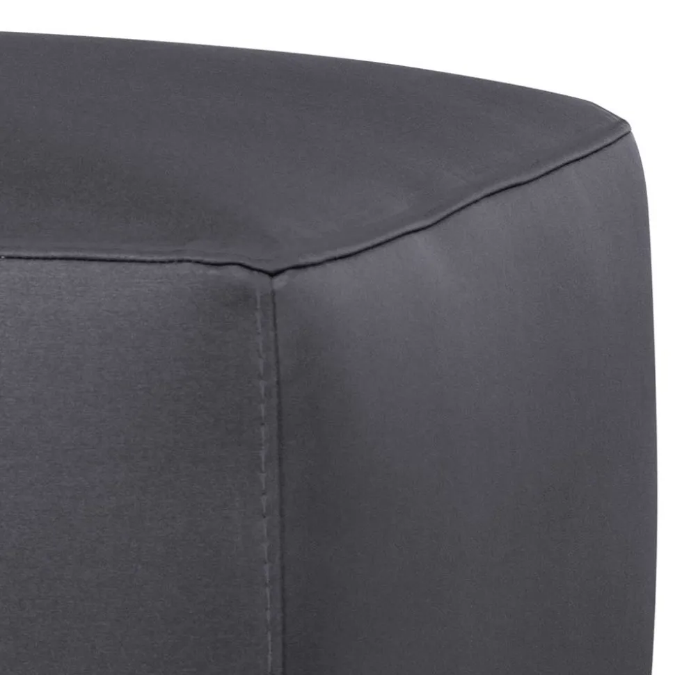 Hocker in Dunkelgrau Kunstleder - Loudes