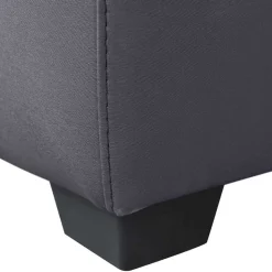 Hocker in Dunkelgrau Kunstleder - Loudes